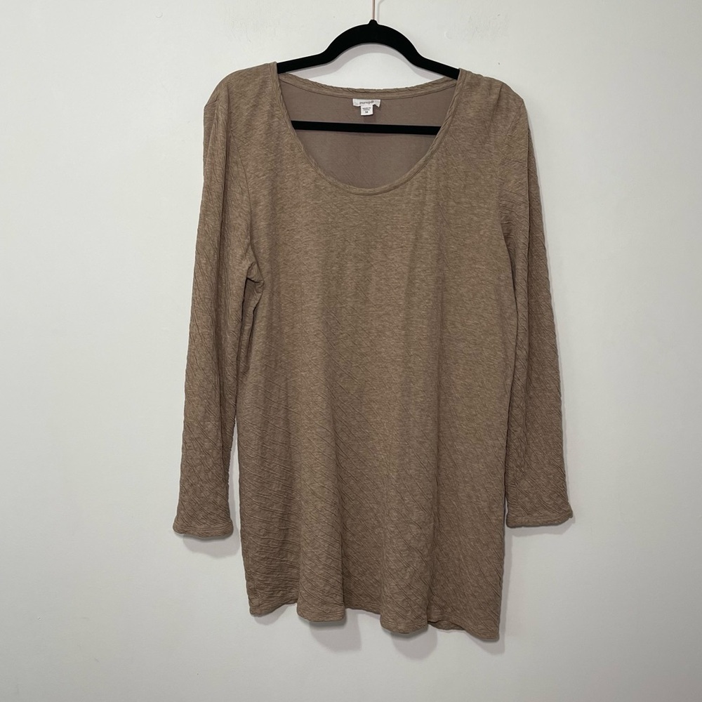 J. Jill Pure Jill women’s Beige Crinkle texture long sleeve Tunic in size M